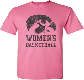 Show your love and support of our Iowa Women's Basketball team! This design says it all with a big Tigerhawk above Women's Basketball. Printed on a pre-shrunk, 100% cotton azalea pink t-shirt with black ink. All of our Iowa Hawkeye designs are Officially Licensed and approved by the University of Iowa.