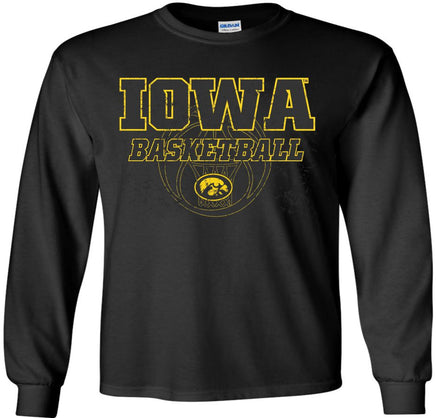 Iowa Basketball - Iowa Hawkeyes Black Long Sleeve Shirt. Officially Licensed and approved by the University of Iowa.