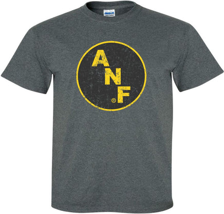 ANF Circle Logo - Dark Gray t-shirt for the Iowa Hawkeyes. Officially Licensed and approved by the University of Iowa.