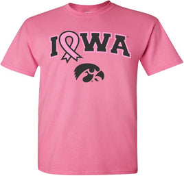Pink Ribbon Iowa - Azalea Pink t-shirt for the Iowa Hawkeyes. Officially Licensed and approved by the University of Iowa.