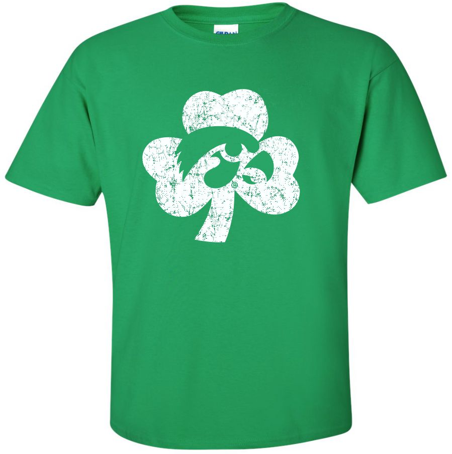 Tigerhawk Shamrock - Iowa Hawkeyes Irish Green t-shirt| Flexy Threads