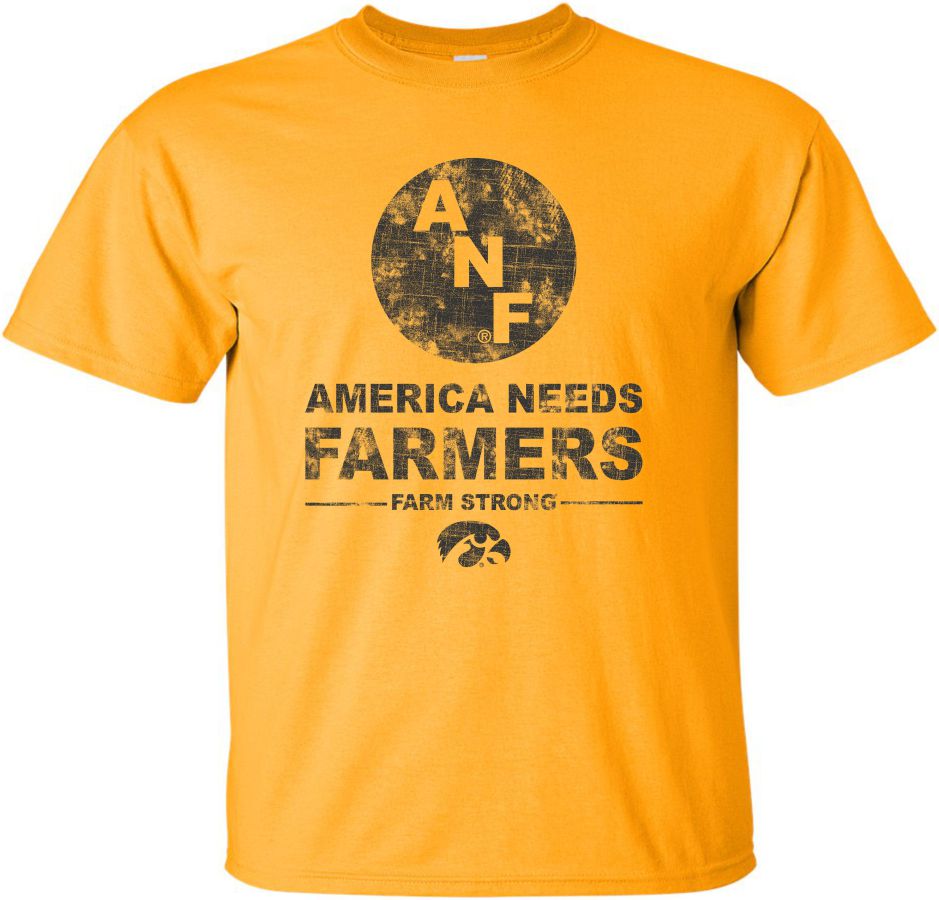 America Needs Farmers with Big ANF - Gold Iowa Hawkeyes t-shirt| Flexy ...