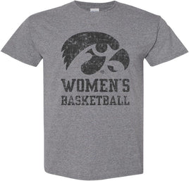 Show your love and support of our Iowa Women's Basketball team! This design says it all with a big Tigerhawk above Women's Basketball. Printed on a pre-shrunk, 50/50 cotton/poly medium gray t-shirt with black ink. All of our Iowa Hawkeye designs are Officially Licensed and approved by the University of Iowa.