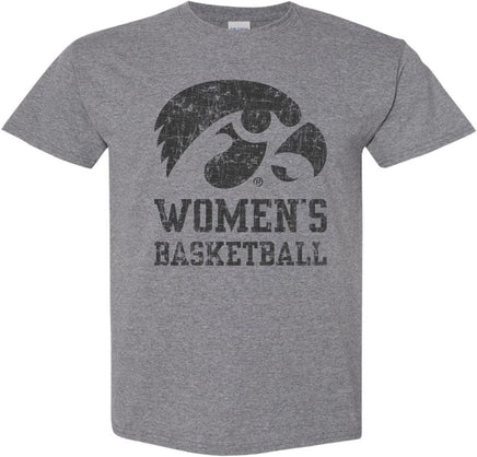 Show your love and support of our Iowa Women's Basketball team! This design says it all with a big Tigerhawk above Women's Basketball. Printed on a pre-shrunk, 50/50 cotton/poly medium gray t-shirt with black ink. All of our Iowa Hawkeye designs are Officially Licensed and approved by the University of Iowa.