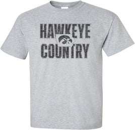 This is Hawkeye Country and we are proud of it! This design has Hawkeye Country with a Tigerhawk inside the state of Iowa. Printed on a pre-shrunk, 90/10 cotton/poly light gray t-shirt with black ink. All of our Iowa Hawkeye designs are Officially Licensed and approved by the University of Iowa.