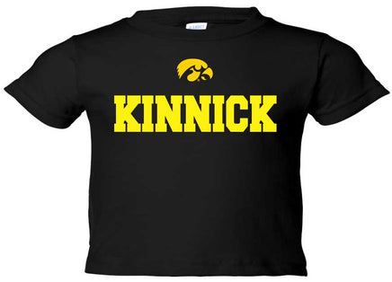Kinnick - Black Infant-Toddler t-shirt. Officially Licensed and approved by the University of Iowa.
