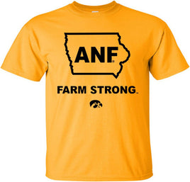 ANF in State of Iowa - Gold t-shirt for the Iowa Hawkeyes. Officially Licensed and approved by the University of Iowa.