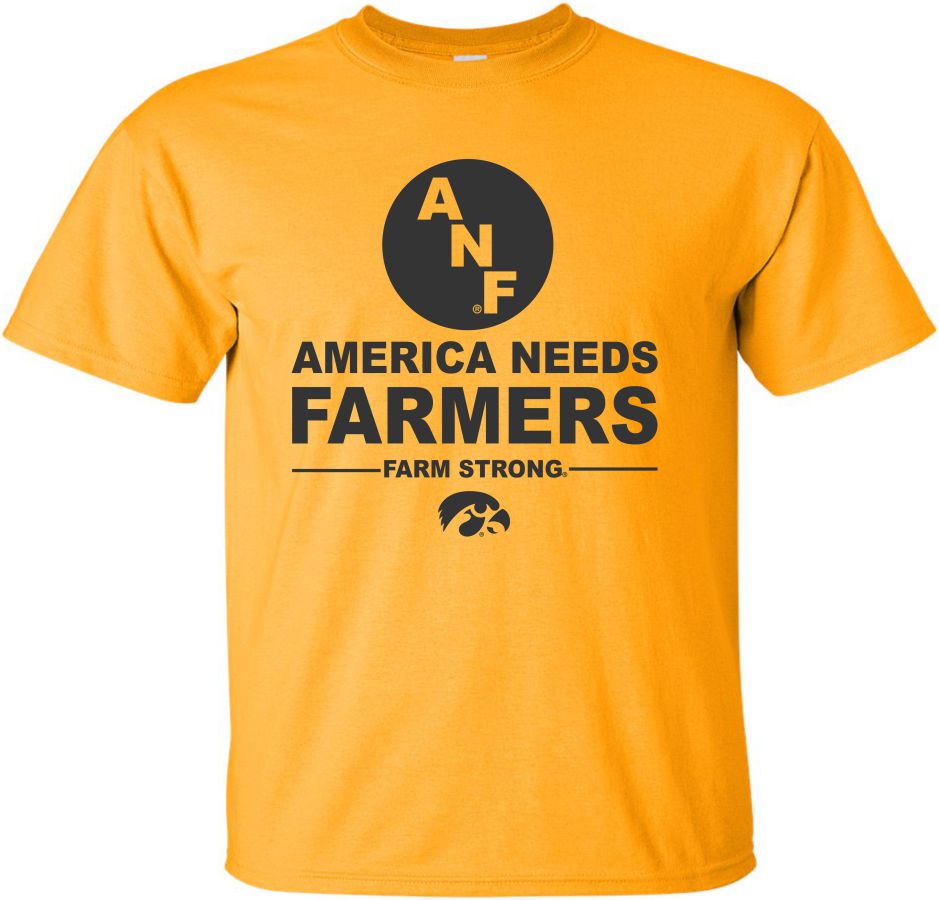 America Needs Farmers with Big ANF - Gold Iowa Hawkeyes t-shirt| Flexy ...