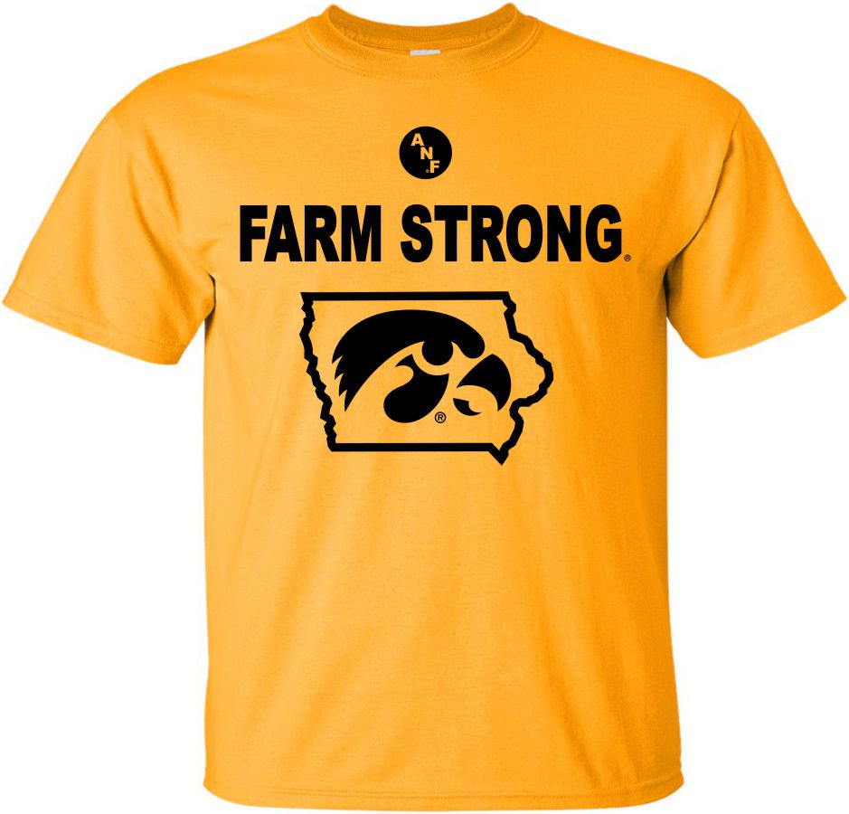 Farm Strong Hawk in State of Iowa - Gold Iowa Hawkeyes t-shirt| Flexy ...