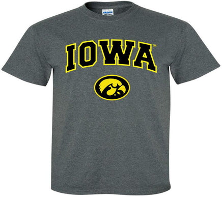 Iowa with Tigerhawk - Dark Gray t-shirt. Officially Licensed and approved by the University of Iowa.