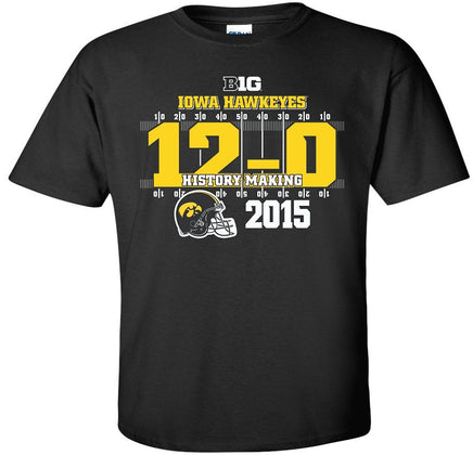 12-0 Iowa Football - Black t-shirt Youth. Officially Licensed and approved by the University of Iowa.