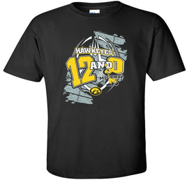Mic Drop 12-0 - Black t-shirt. Officially Licensed and approved by the University of Iowa.