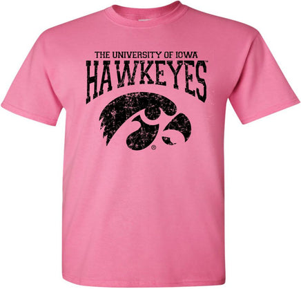 The University of Iowa Hawkeyes - Azalea Pink t-shirt for the Iowa Hawkeyes. Officially Licensed and approved by the University of Iowa.