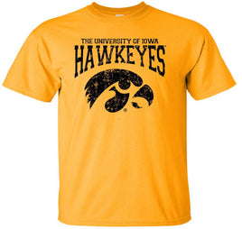 The University of Iowa Hawkeyes - Gold t-shirt for the Iowa Hawkeyes. Officially Licensed and approved by the University of Iowa.