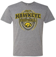 2017 Iowa Football Schedule - Medium Gray t-shirt. Officially Licensed and approved by the University of Iowa.