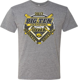 2017 Iowa Baseball B1G Tournament Champs - Medium Gray. Officially Licensed and approved by the University of Iowa.