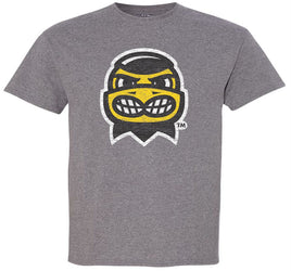 Herky Head - Iowa Hawkeyes Medium Gray t-shirt. Officially Licensed and approved by the University of Iowa.