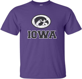 Oval Tigerhawk Iowa - Purple t-shirt for the Iowa Hawkeyes. Officially Licensed and approved by the University of Iowa.