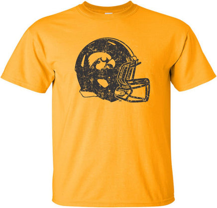 Big Iowa Football Helmet - Gold t-shirt for the Iowa Hawkeyes. Officially Licensed and approved by the University of Iowa.