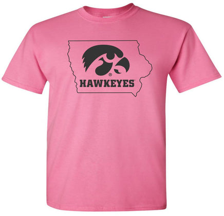 Tigerhawk Hawkeyes in State - Azalea Pink t-shirt. Officially Licensed and approved by the University of Iowa.