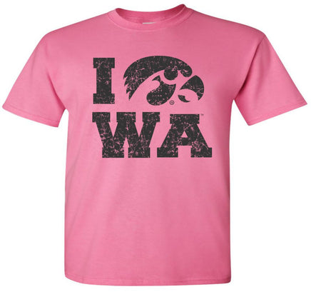 I-Tigerhawk-WA - Azalea Pink t-shirt for the Iowa Hawkeyes. Officially Licensed and approved by the University of Iowa.