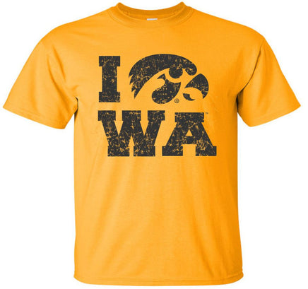 I-Tigerhawk-WA - Gold t-shirt for the Iowa Hawkeyes. Officially Licensed and approved by the University of Iowa.