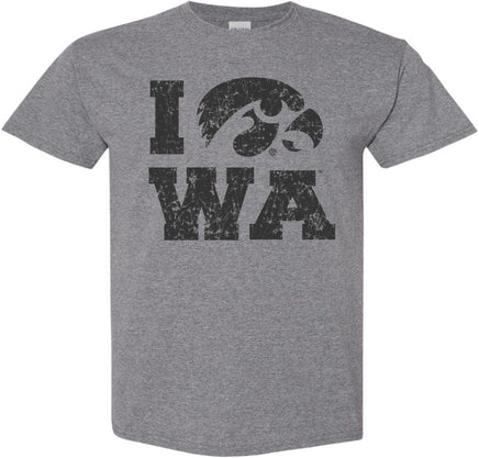 I-Tigerhawk-WA - Medium Gray t-shirt for the Iowa Hawkeyes. Officially Licensed and approved by the University of Iowa.