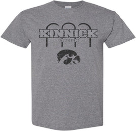 Kinnick Stadium Arches with Tigerhawk - Medium Gray t-shirt for the Iowa Hawkeyes. Officially Licensed and approved by the University of Iowa.