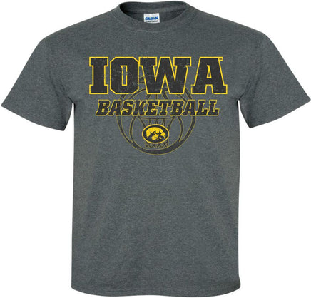 Iowa Basketball - Dark Gray t-shirt for the Iowa Hawkeyes. Officially Licensed and approved by the University of Iowa.