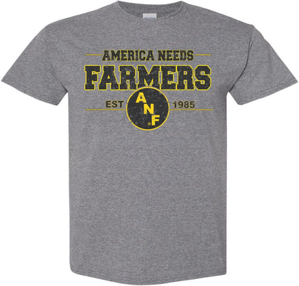 America Needs Farmers Est 1985 - Medium Gray t-shirt for the Iowa Hawkeyes. Officially Licensed and approved by the University of Iowa.