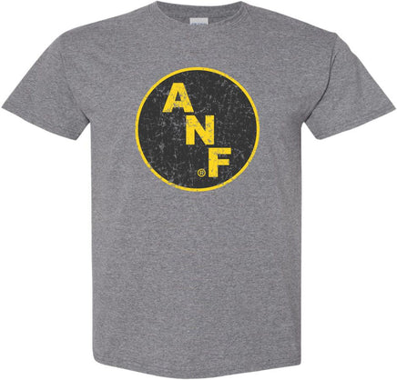 ANF Circle Logo - Medium Gray t-shirt for the Iowa Hawkeyes. Officially Licensed and approved by the University of Iowa.