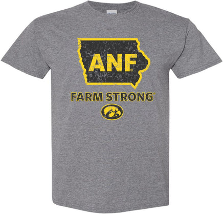 ANF in State Farm Strong - Medium Gray t-shirt for the Iowa Hawkeyes. Officially Licensed and approved by the University of Iowa.