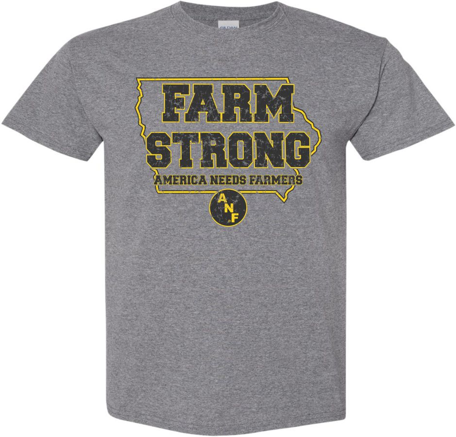 Farm Strong in State of Iowa - Medium Gray Iowa Hawkeyes t-shirt| Flexy ...