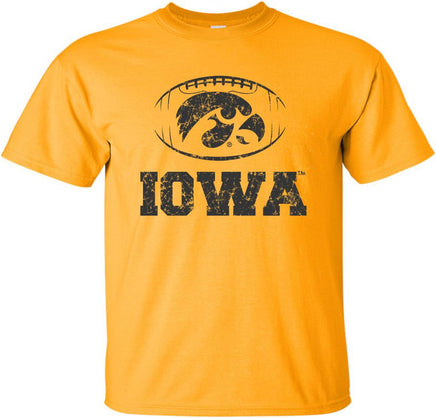 Tigerhawk in football Iowa - Gold t-shirt for the Iowa Hawkeyes. Officially Licensed and approved by the University of Iowa.