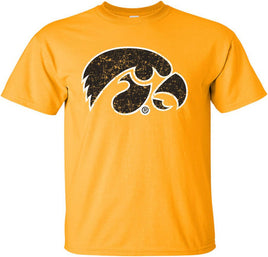 Tigerhawk with outline - Gold t-shirt for the Iowa Hawkeyes. Officially Licensed and approved by the University of Iowa.