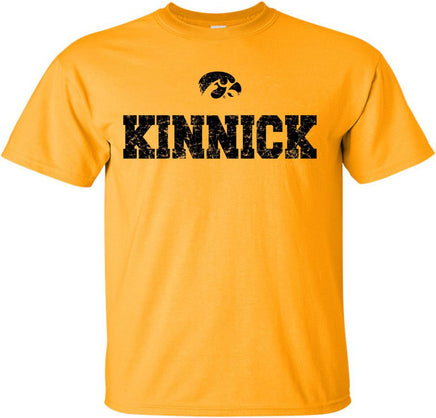 Kinnick with Tigerhawk - Gold t-shirt for the Iowa Hawkeyes. Officially Licensed and approved by the University of Iowa.