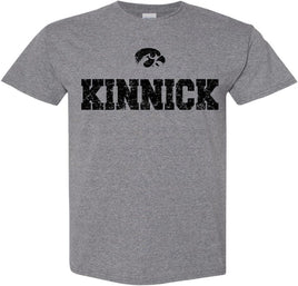 Kinnick with Tigerhawk - Medium Gray t-shirt for the Iowa Hawkeyes. Officially Licensed and approved by the University of Iowa.