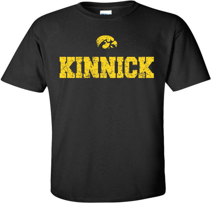 Kinnick with Tigerhawk - Black t-shirt for the Iowa Hawkeyes. Officially Licensed and approved by the University of Iowa.